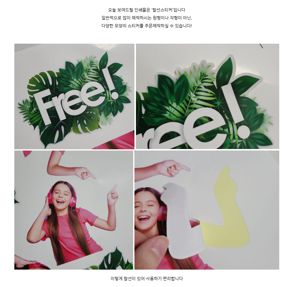 자유형 칼선 스티커